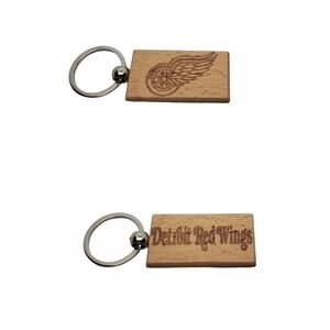 DETROIT RED WINGS HOCKEY one custom wood keychain laser burned